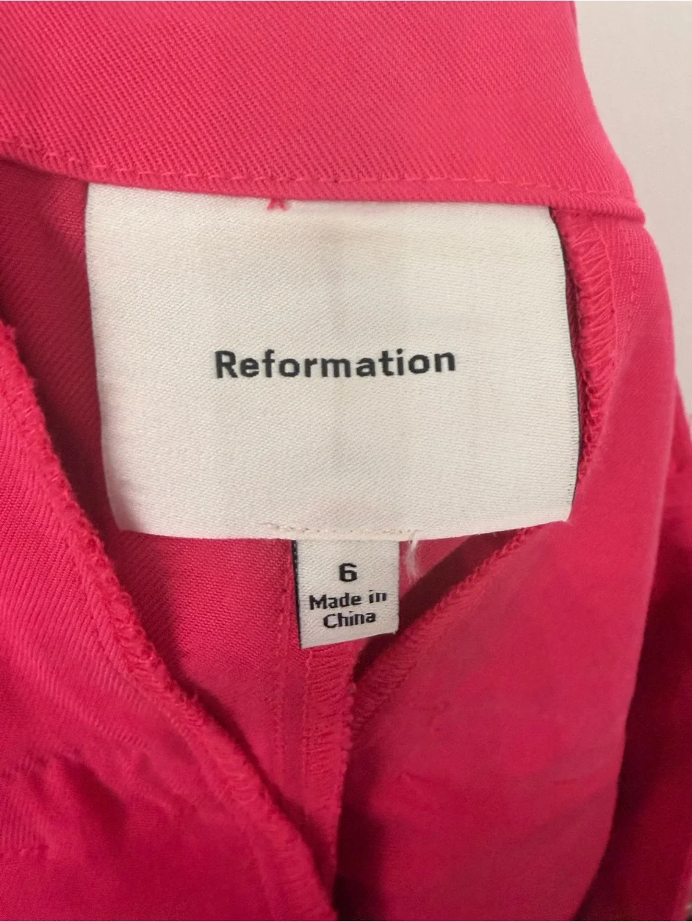 Reformation Mason Trouser Pant Pink Size 6